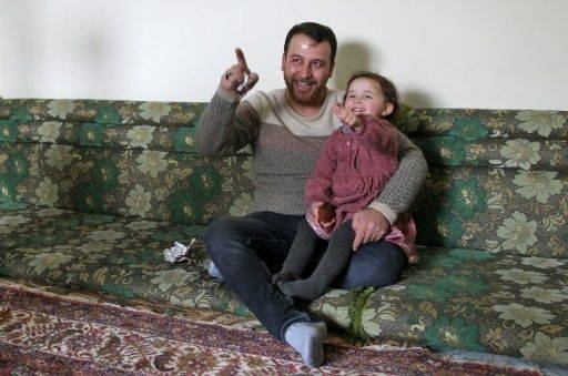 Abdullah Al-Mohammed turned the sound of shells raining down on northwest Syria into a game for his three-year-old daughter. — Courtesy photos
