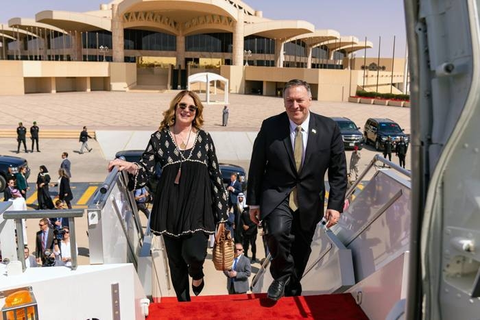 US Secretary of State Mike Pompeo, seen leaving Riyadh, concluded his three days visit to Saudi Arabia and headed to Oman in his last stop in the Middle East.