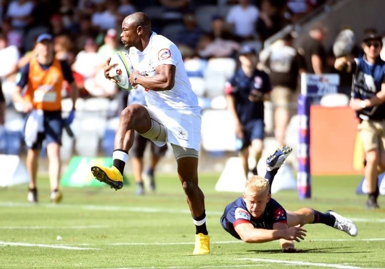 Sharks player Makazole Mapimpi scored two tries in their defeat of the Rebels. — AFP