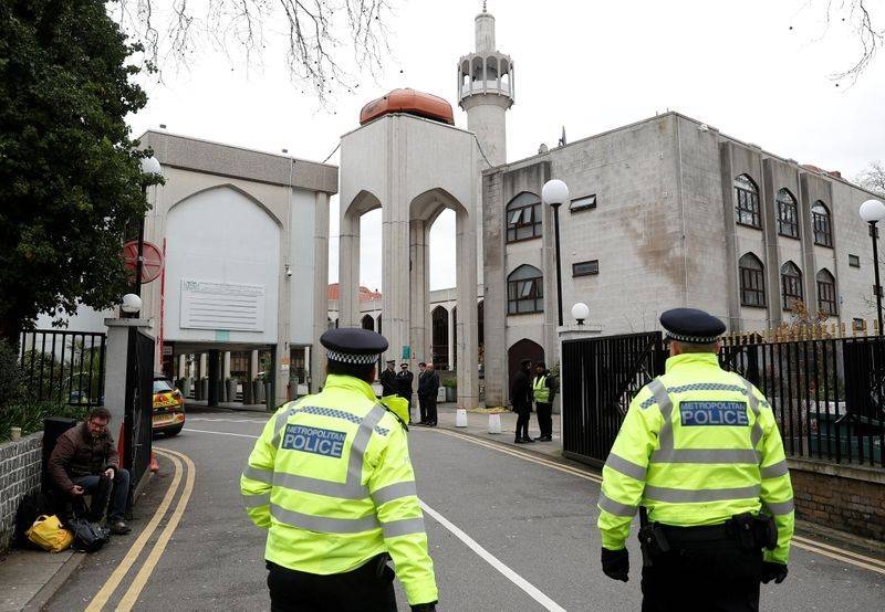 Police officers are seen outside the London Central Mosque in London. — Courtesy photo