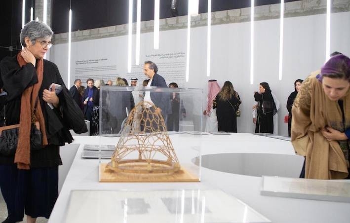 Visitors at the Saudi Art Council's flagship event, 21,39 Jeddah Arts.