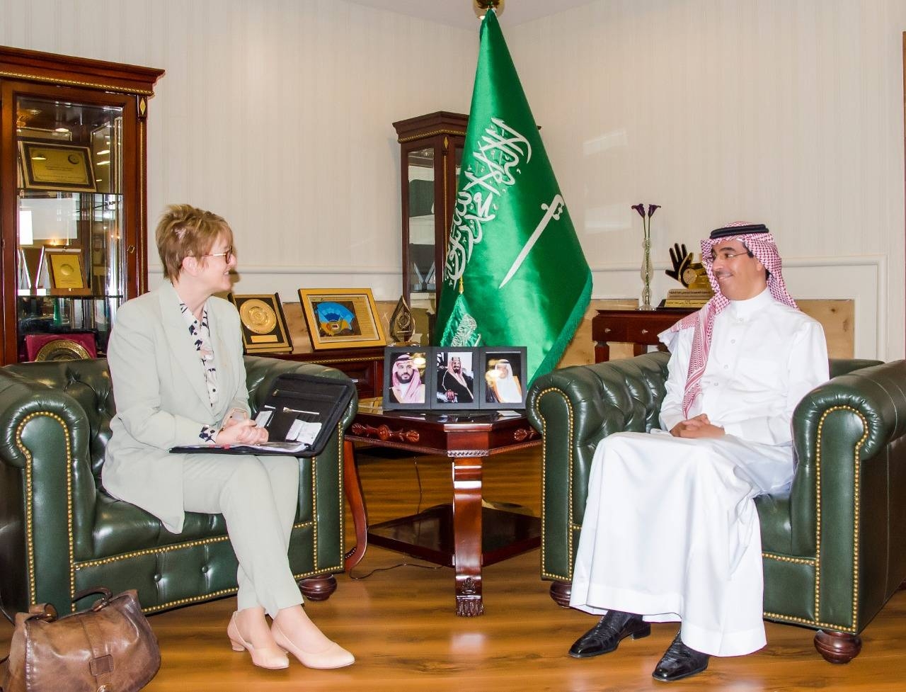 Dr. Awwad Bin Saleh Al-Awwad addresses the representatives of civil society institutions in Riyadh, Monday. 

