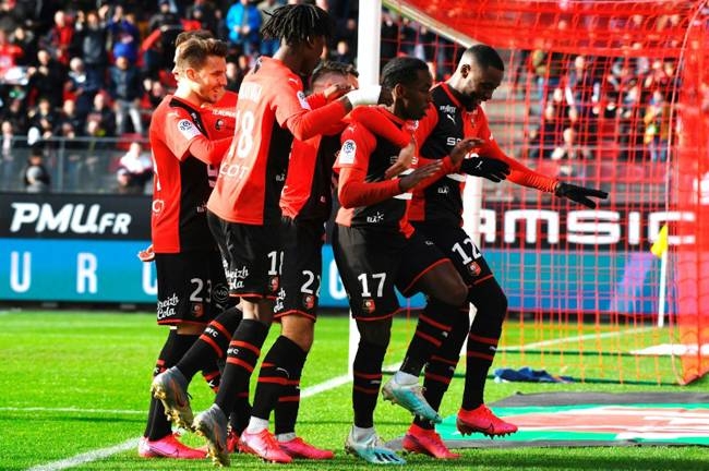 Rennes shook off their painful midweek French Cup semifinal exit to thrash Montpellier 5-0 in Ligue 1 on Sunday and maintain their one-point lead over Lille in the race for France's third and final Champions League spot.