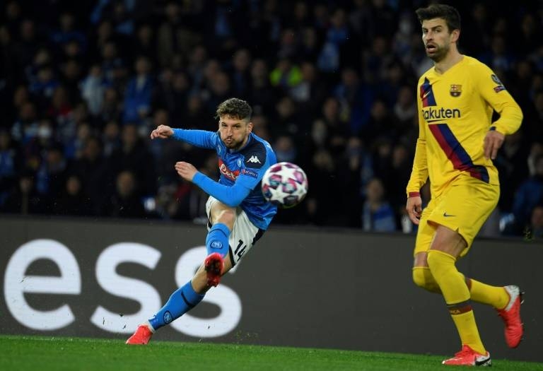 Barcelona's last 16 second leg match against Napoli becomes the third Champions League match to be ordered behind closed doors. — AFP