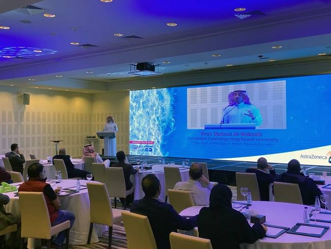 Prof. Waleed AlHabeeb — consultant heart failure cardiologist, president of the Saudi Heart Failure Group, speaking at the recent AstraZeneca Pharmaceutical Company in Saudi Arabia mega scientific event.