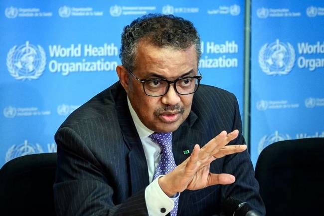 World Health Organization (WHO) Director-General Tedros Adhanom Ghebreyesus gestures as he speaks during a press briefing on COVID-19 at the WHO headquarters in Geneva on March 9. — AFP