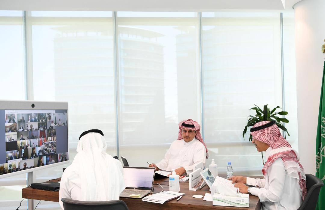 ​​​​​​​Mohammed Aljadaan, the Saudi finance minister, and other G20 finance ministers and Central Bank governors in a virtual meeting on Monday -- Courtesy photo