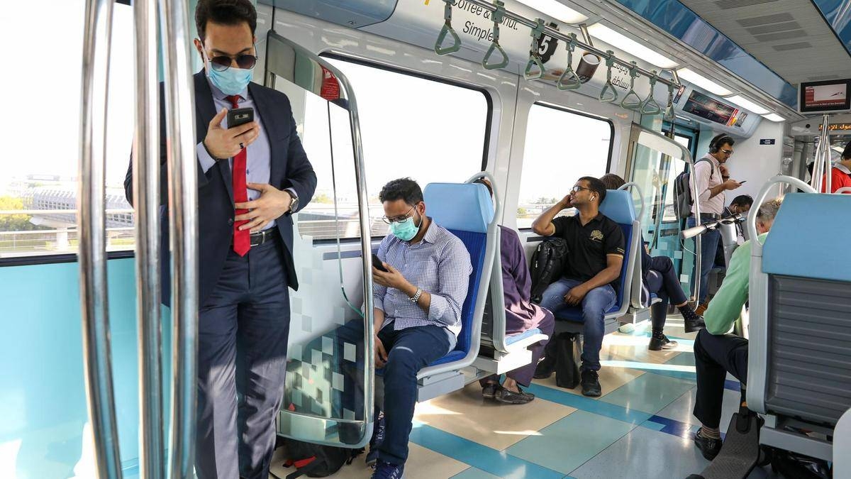 Commuters wear face masks on the metro in Dubai in this file picture. — Courtesy photo
