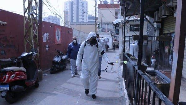 A man in a hazmat suit disinfects the Mar Elias Palestinian refugee camp in Beirut, Lebanon. -- Courtesy photo
