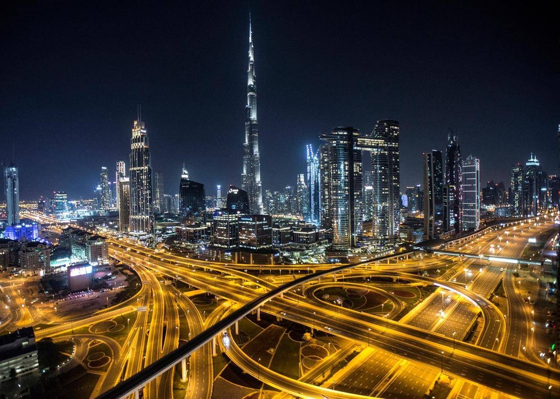 Deserted streets in Dubai. -- Courtesy photo