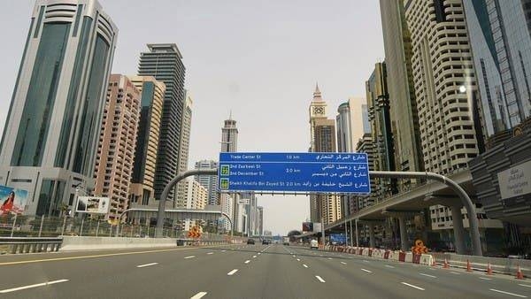 The empty Sheikh Zayed Street in Dubai is pictured on March 27, amid the COVID-19 coronavirus pandemic. — Courtesy photo