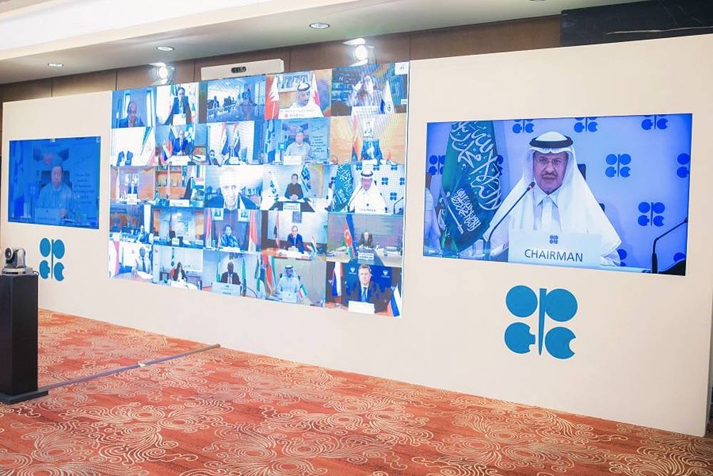 Minister of Energy Prince Abdul Aziz Bin Salman chaired the 9th extraordinary meeting of OPEC  countries via webinar.
