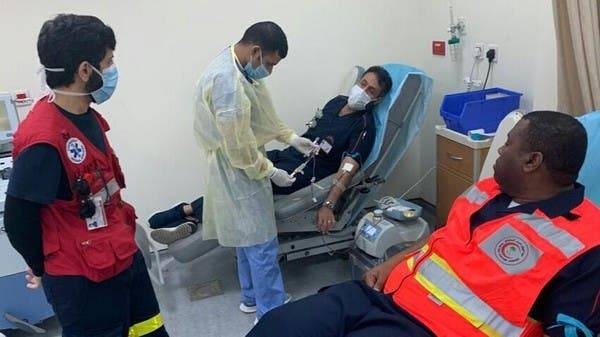 Saudis donating blood in Jeddah. -- Courtesy Twitter
