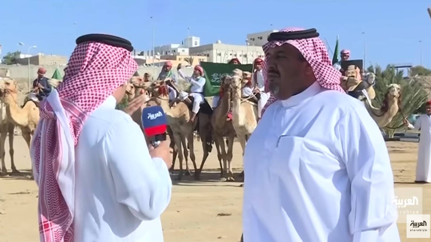 The Hawaitat tribe organized a march on the camel as part of the legacy of the area. The marchers carried Saudi flags in an expression of the keenness of the Al-Huwaitat tribe on the unity of the rank and loyalty to the wise leadership. — Courtesy photo