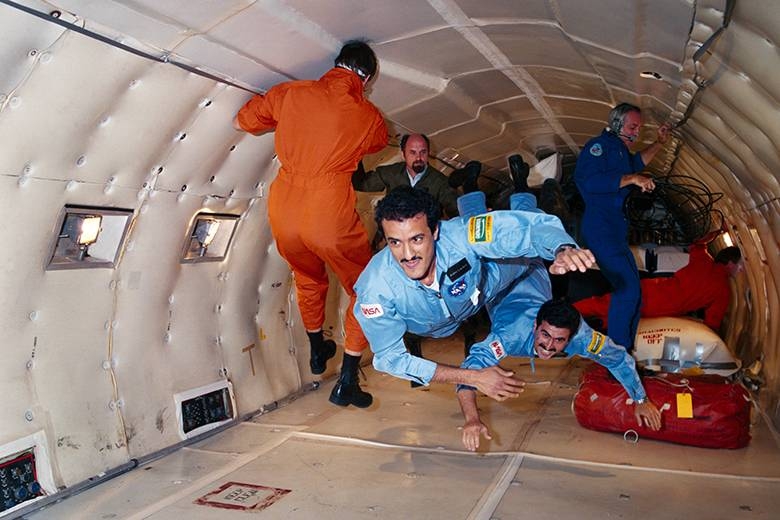 File photo of Prince Sultan Bin Salman during the space trip on Discovery in 1985.