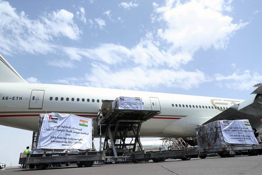 The United Arab Emirates Saturday sent an aid plane containing seven metric tons of medical supplies to India to bolster the country’s efforts to curb the spread of COVID-1.