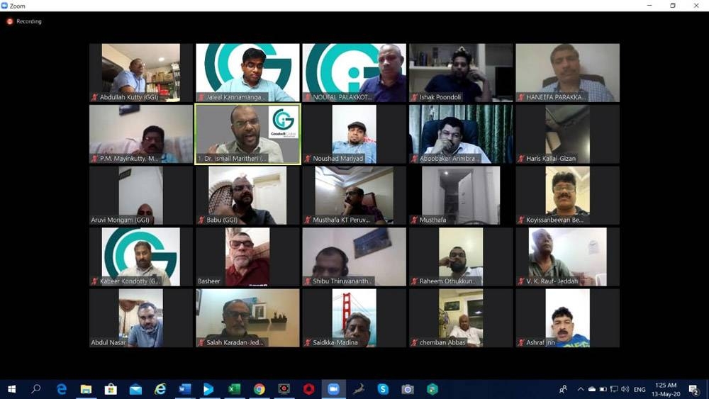 Indian community leaders attending a virtual session organized by the Jeddah-based Goodwill Global Initiative (GGI). 