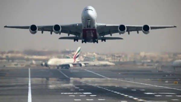 An Emirates Airline Airbus A380-800 plane takes off from Dubai International Airport in Dubai. -- File photo
