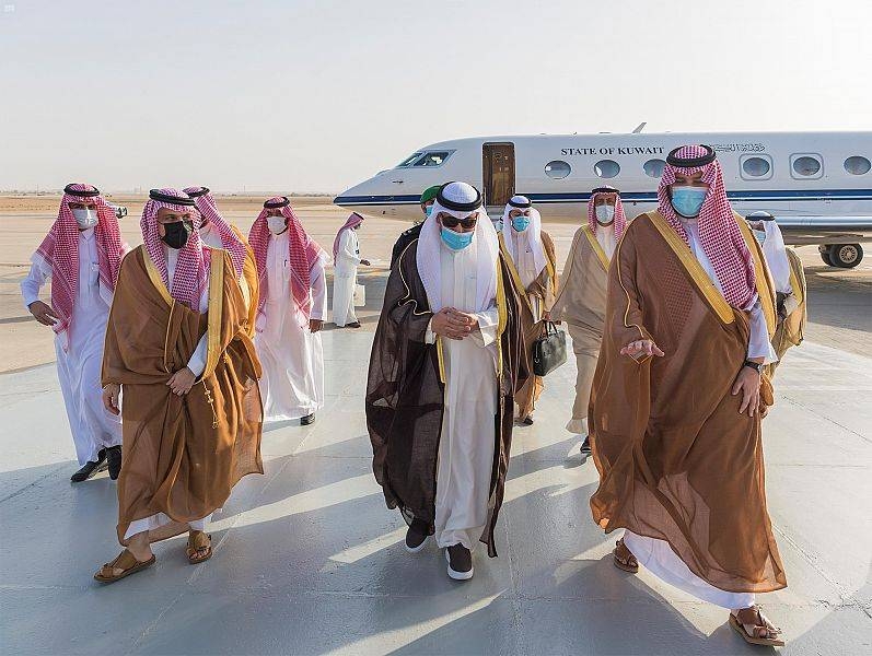 Kuwait’s Foreign Minister Sheikh Ahmad Nasser Al-Sabah returned to his country Wednesday evening after a brief visit to the Kingdom. — SPA photos