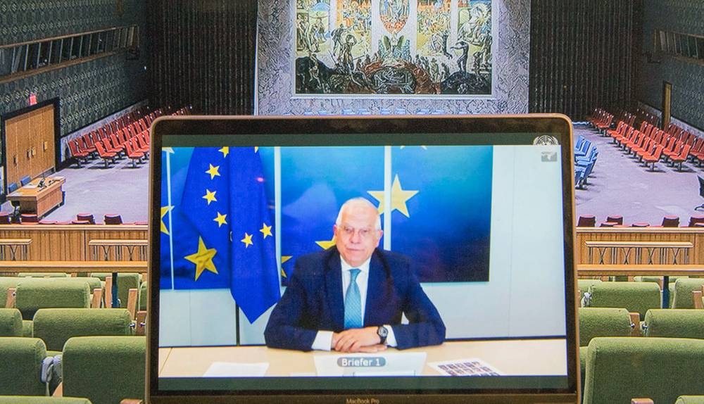 

Josep Borrell, Euopean Union High Representative for Foreign Affairs and Security Policy, addresses Security Council members in connection with the Cooperation between the United Nations and regional and sub-regional organizations. — courtesy UN Photo/Eskinder Debebe
