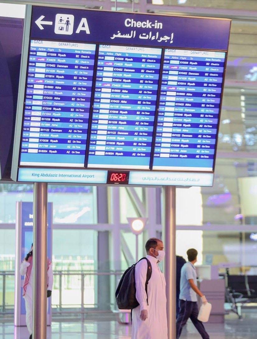 Fourty flights arrived and departed from the airport's Terminal 1 on Sunday. — King Abdulaziz International Airport Twitter account  