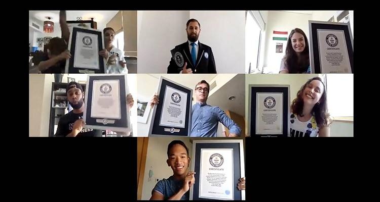  A group of six athletes based in Abu Dhabi smashed the Guinness World Records, GWR, title for most chest to ground burpees in 24 hours. — WAM 

