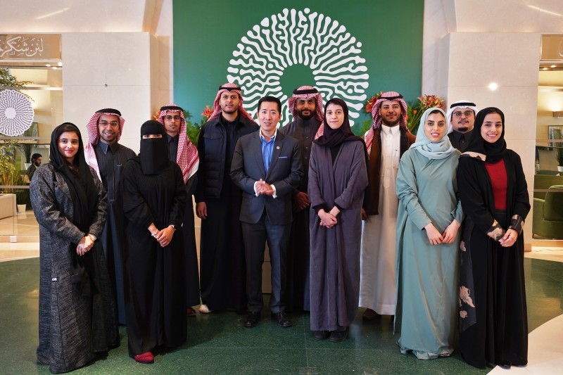 The first group of interns from the MiSK/AMAALA Corporate Internship Program with Chief Shared Services Officer & Chief of Staff Pete Wu. — Courtesy pho