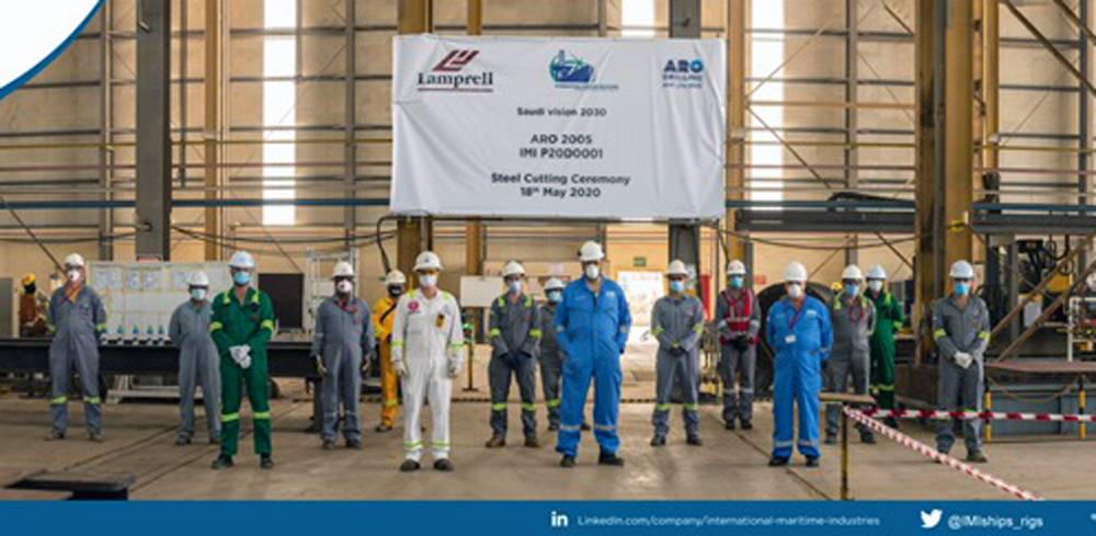 International Maritime Industries (IMI) has announced that the first piece of steel had been cut on rig one (of two) for ARO.