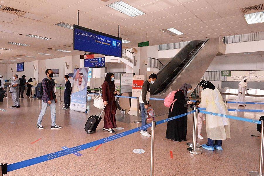 Of the four flights, two arrived at King Khalid International Airport in Riyadh from the US cities of Washington and Houston and two landed at King Abdulaziz International Airport at from the US city of New York and the Lebanese capital Beirut. — SPA photos
