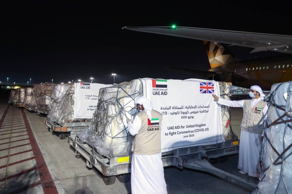 The UAE has donated 6.6 tons of material to the United Kingdom that will enable the country to produce millions of items of personal protective equipment, PPE.
