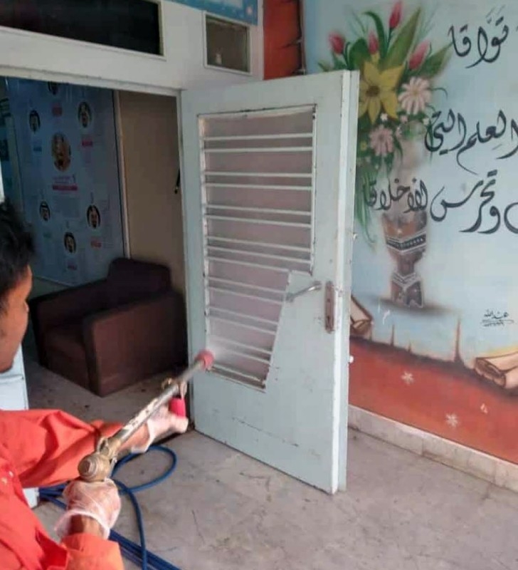 The buildings were properly sterilized and cleaned before the Ministry of Education accepted delivery of the buildings.