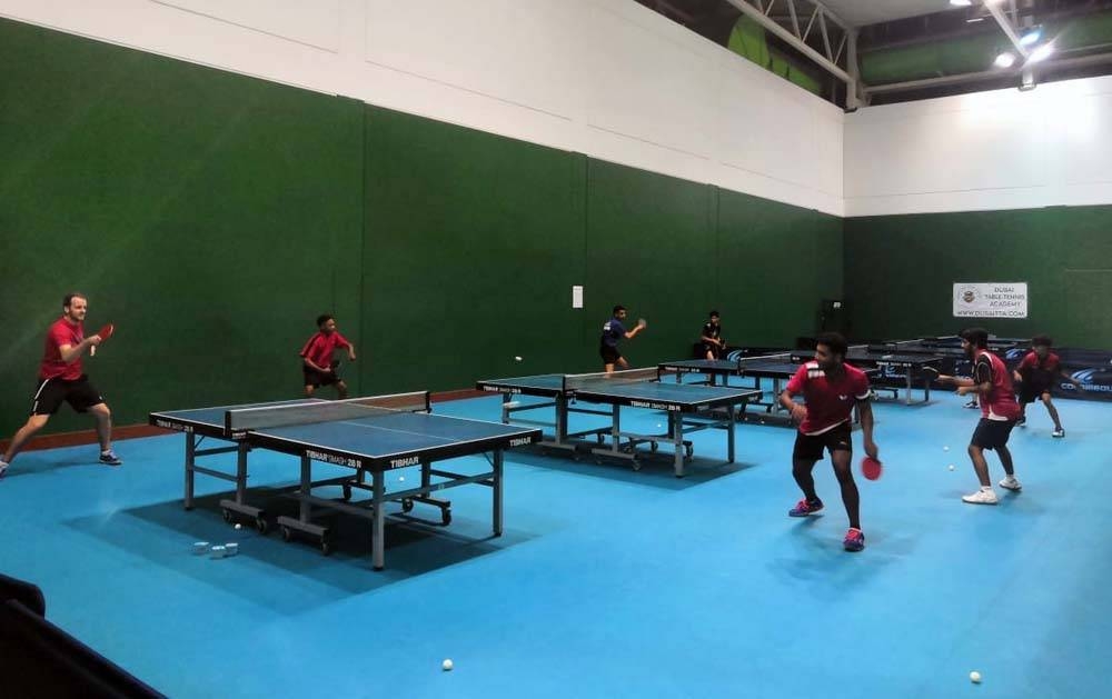 File photo of table tennis players in action in a UAE club.