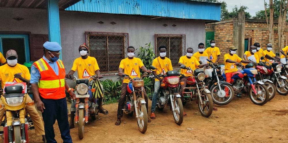 
Some 300 drivers, including motorcycle taxi drivers, in Bangui, Central African Republic, received information about preventive measures to fight the coronavirus. — courtesy MINUSCA/Biliaminou A. Alao