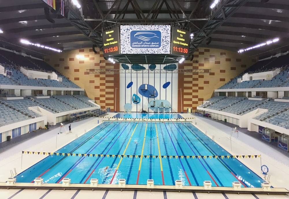 File photo of an aquatic center in Dubai.