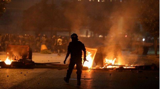 Protesters took to the streets in Beirut for the second consecutive night over the country's economic crisis. — Courtesy photo
