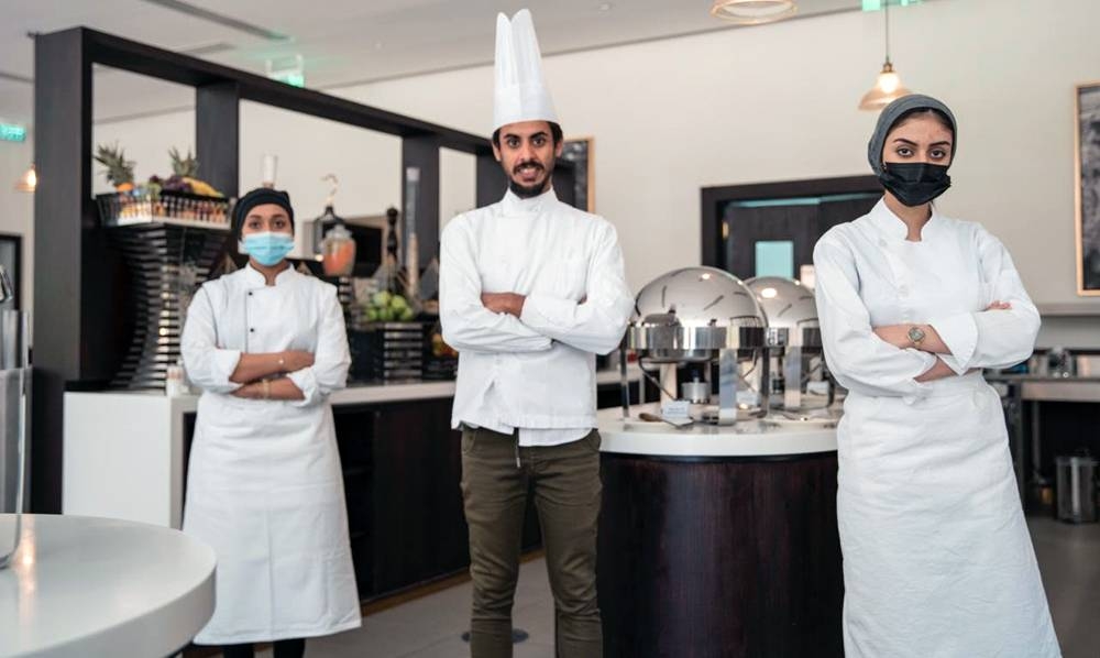 Young Saudi chefs in AlUla.