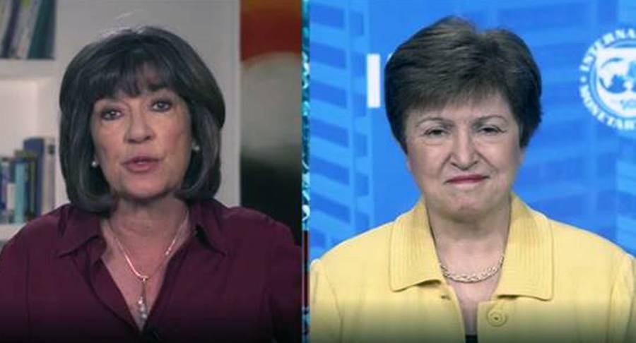 CNN’s Christiane Amanpour, left, and IMF Managing Director Kristalina Georgieva.