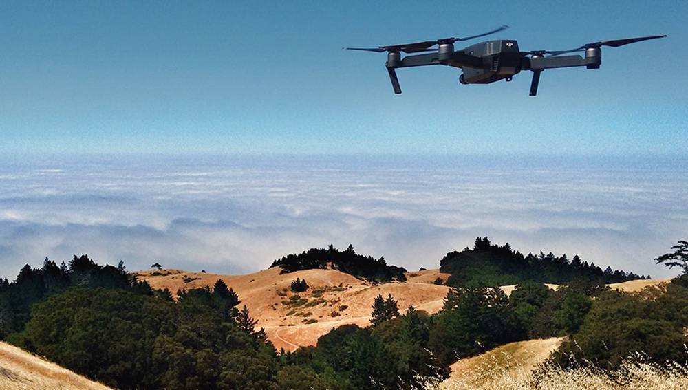 A drone flies over Mount Tamalpais in the United States. — courtesy Unsplash/Ian Usher