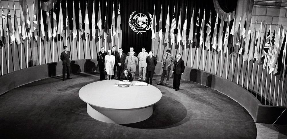 King Faisal, then foreign minister heading the Saudi delegation, signed the Charter as a founding member at a ceremony held in San Francisco on June 26, 1945. – courtesy photo