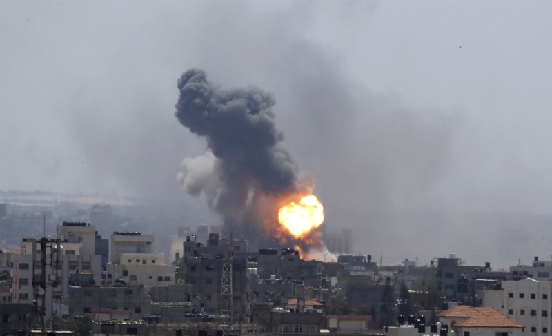 A file photo of an earlier Israeli airstrike on Gaza City.
