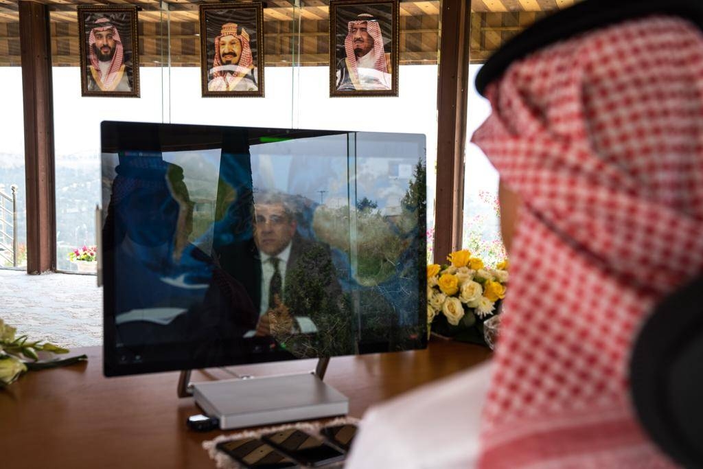 Minister of Tourism Ahmed Al-Khateeb at the virtual meeting of the UNWTO Commission for Mideast. — Courtesy photo