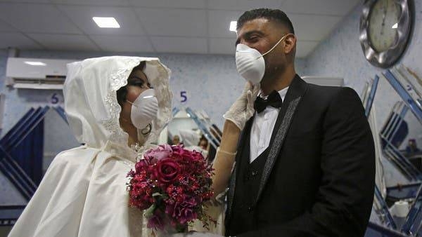 A newly-wed Palestinian couple.
