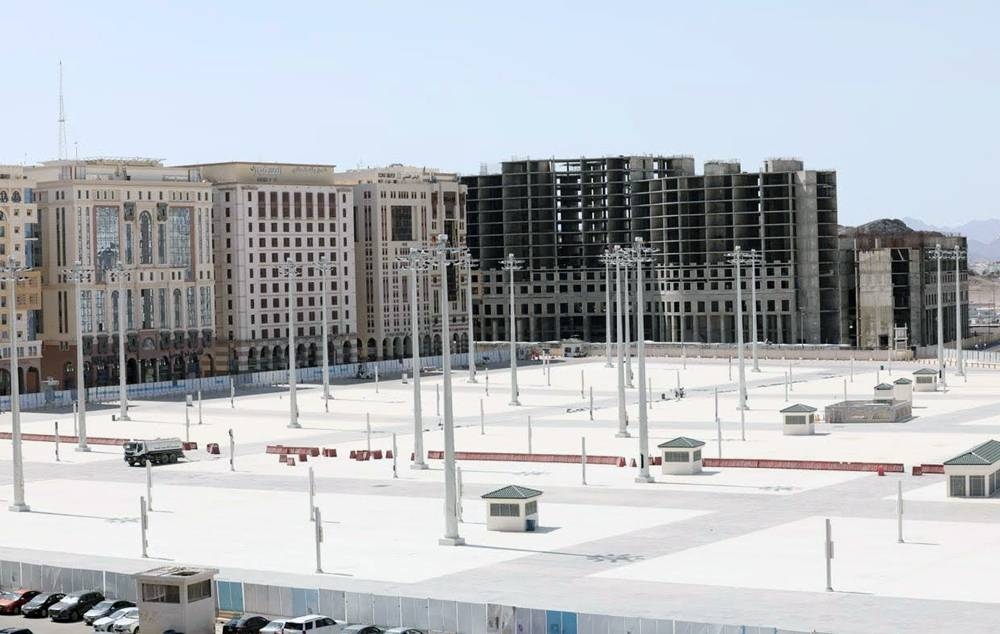 Part of the expansion of the western squares of the Prophet's Mosque in Madinah on Wednesday.