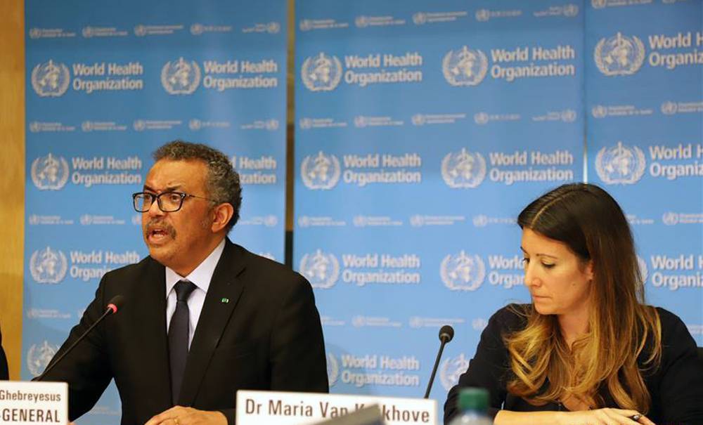 File photo shows WHO's chief Tedros Ghebreyesus and Dr. Maria van Kerkhove during a press conference.