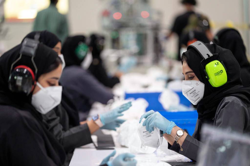 Emirati women hard at work in the UAE’s first respirator manufacturing facility, established in May in Al Ain.