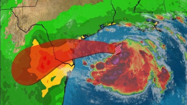 Tropical Storm Hanna was expected to strengthen Friday as it moves toward the Texas coastline.
