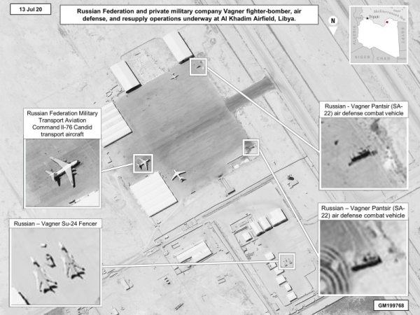Imagery shows Russian involvement in Libya through the presence of Wagner Group military equipment. — Photo courtesy US Africa Command
