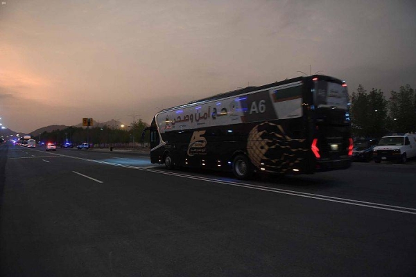 Pilgrims on Thursday evening began moving to Muzdalifah after they ascended Mount Arafat in Makkah in the day where they were immersed in prayers and supplication till sunset, marking the peak of Hajj. — SPA photos