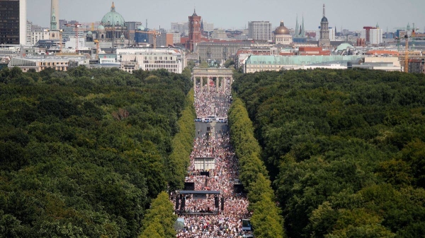 Thousands of Germans took to the street in the capital Berlin on Saturday to protest against the country's coronavirus restrictions. — Courtesy photo