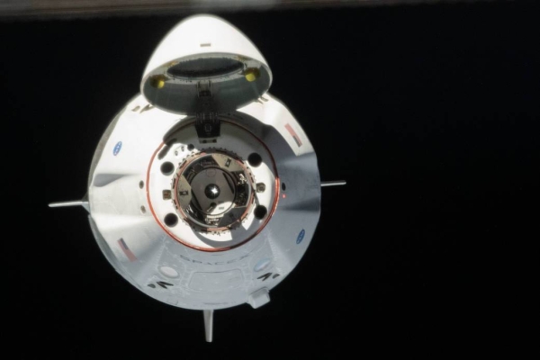 SpaceX’s Crew Dragon, carrying Robert Behnken and Douglas Hurley, splashed down under parachutes in the Gulf of Mexico off the coast of Pensacola, Florida at 2:48 p.m. EDT Sunday and was successfully recovered by SpaceX. After returning to shore, the astronauts immediately will fly back to Houston. — Courtesy NASA
